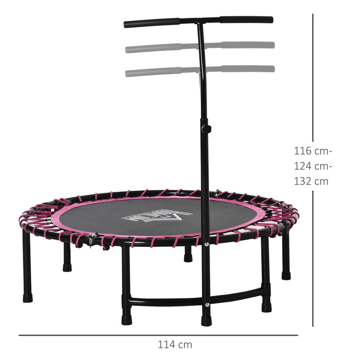 45" Foldable Mini Trampoline with Adjustable Handle in Pink - Little and Giant Explorers HOMCOM