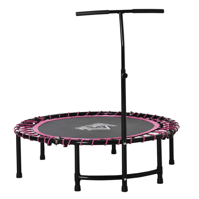 45" Foldable Mini Trampoline with Adjustable Handle in Pink - Little and Giant Explorers HOMCOM