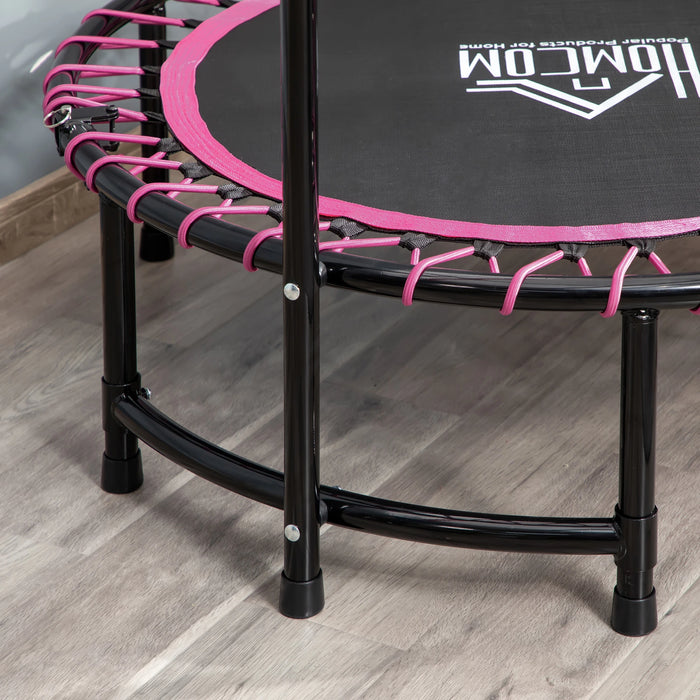 45" Foldable Mini Trampoline with Adjustable Handle in Pink - Little and Giant Explorers HOMCOM