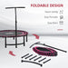 45" Foldable Mini Trampoline with Adjustable Handle in Pink - Little and Giant Explorers HOMCOM