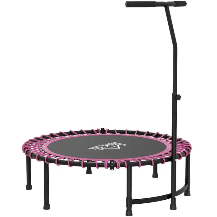 45" Folding Mini Trampoline -Pink | Adjustable Handle - Indoor and Outdoor Fitness HOMCOM - Little and Giant Explorers HOMCOM