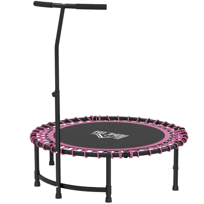 45" Folding Mini Trampoline -Pink | Adjustable Handle - Indoor and Outdoor Fitness HOMCOM - Little and Giant Explorers HOMCOM