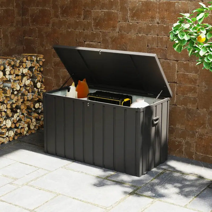450L Metal Garden Storage Box – Lockable Outdoor Storage with Wheels | Easy-Open Lid OUTSUNNY - Little and Giant Explorers Outsunny