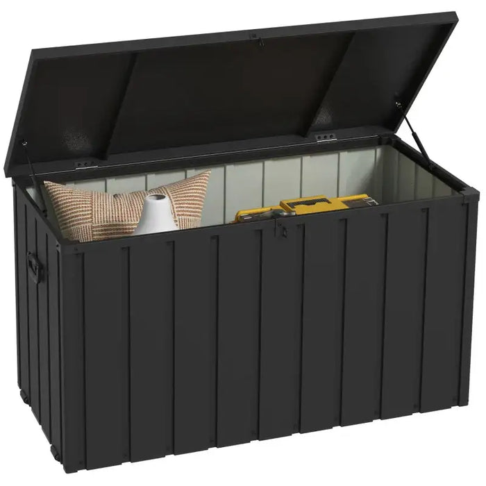 450L Metal Garden Storage Box – Lockable Outdoor Storage with Wheels | Easy-Open Lid OUTSUNNY - Little and Giant Explorers Outsunny