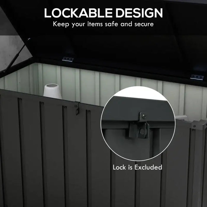 450L Metal Garden Storage Box – Lockable Outdoor Storage with Wheels | Easy-Open Lid OUTSUNNY - Little and Giant Explorers Outsunny