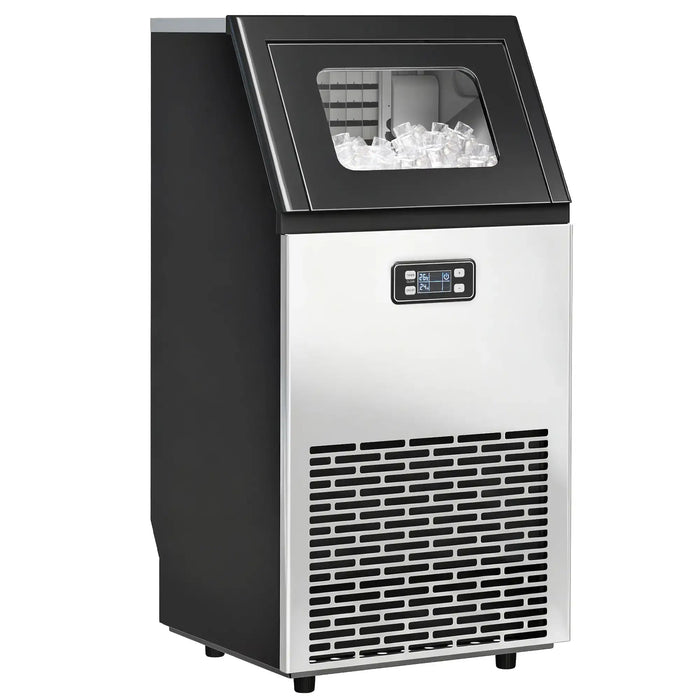 Ice machine with a display panel on a white background
