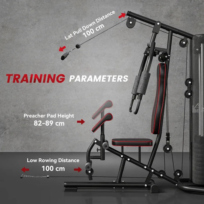 45kg Multifunctional Gym Machine | Full Body Workout Station - Adjustable Weights HOMCOM - Little and Giant Explorers HOMCOM