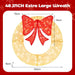 48” Pre-Lit Christmas Wreath | 200 Warm White LEDs with Red Bow COSTWAY - Little and Giant Explorers Costway