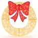 48” Pre-Lit Christmas Wreath | 200 Warm White LEDs with Red Bow COSTWAY - Little and Giant Explorers Costway