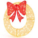 48” Pre-Lit Christmas Wreath | 200 Warm White LEDs with Red Bow COSTWAY - Little and Giant Explorers Costway
