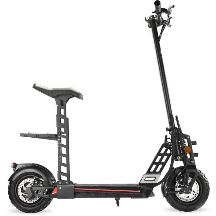 48V flagship folding electric scooter with seat, dual suspension, and large tires