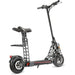48V folding electric scooter with seat, rugged tires, dual suspension, and black frame