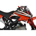 Red Orion kids mini dirt bike with black seat and off-road design details
