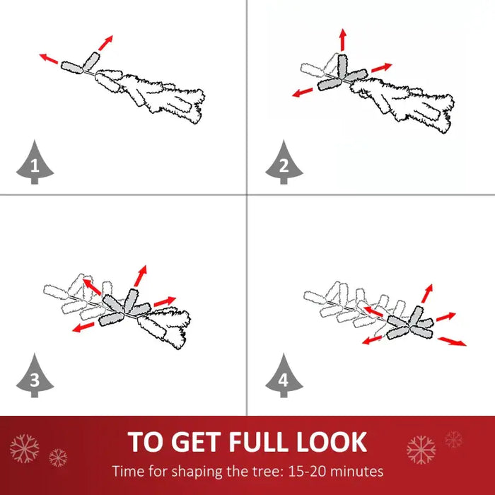 4ft Artificial Christmas Tree | White and Blue Branches - Multi-Coloured LEDs HOMCOM - Little and Giant Explorers HOMCOM