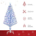 4ft Artificial Christmas Tree | White and Blue Branches - Multi-Coloured LEDs HOMCOM - Little and Giant Explorers HOMCOM