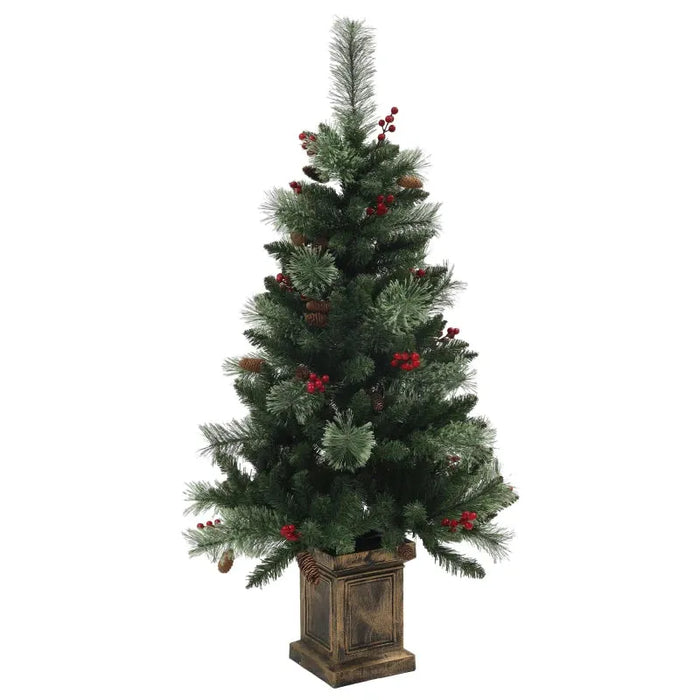 4FT Artificial Christmas Tree with 100 Warm White LED Lights and Retro Base - Little and Giant Explorers HOMCOM