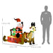 4FT Christmas Inflatable Santa Claus on Sleigh with Reindeer - Little and Giant Explorers HOMCOM