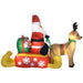 4FT Christmas Inflatable Santa Claus on Sleigh with Reindeer - Little and Giant Explorers HOMCOM