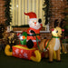 4FT Christmas Inflatable Santa Claus on Sleigh with Reindeer - Little and Giant Explorers HOMCOM