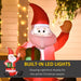 4FT Inflatable Christmas Sitting Santa Claus with LED Lights - Little and Giant Explorers HOMCOM