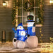 4FT Inflatable Christmas Snowmen Family with LED Lights - Little and Giant Explorers HOMCOM