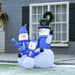 4FT Inflatable Christmas Snowmen Family with LED Lights - Little and Giant Explorers HOMCOM