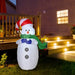 4FT Inflatable Snowman with LEDs - Little and Giant Explorers HOMCOM