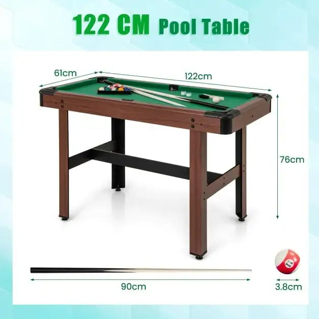 4ft Pool Table – Green Velvet Surface | Compact Billiard Table with Accessories COSTWAY - Little and Giant Explorers Costway