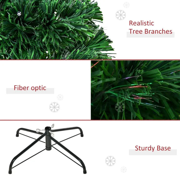 4FT Pre-lit Fibre Optic Artificial Christmas Tree - Little and Giant Explorers HOMCOM