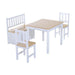 4-Piece Kids Table and Chair Set with 2 Wooden Chairs and 1 Storage Bench - Little and Giant Explorers HOMCOM