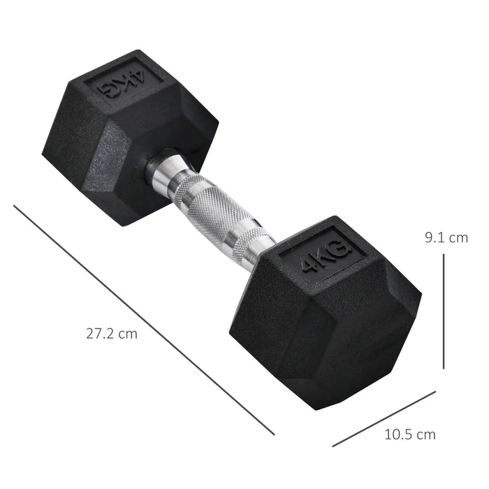 2x4kg Rubber Dumbbell | Weight Set - Little and Giant Explorers HOMCOM