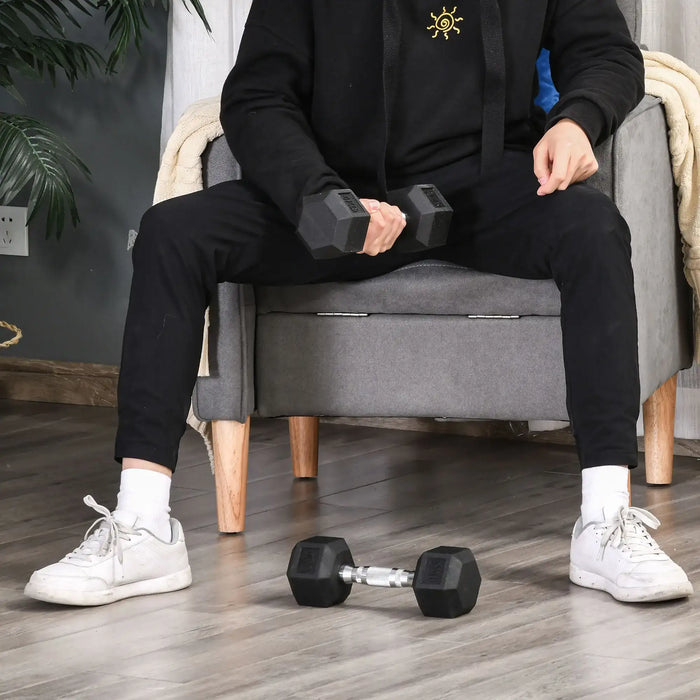 2x4kg Rubber Dumbbell | Weight Set - Little and Giant Explorers HOMCOM