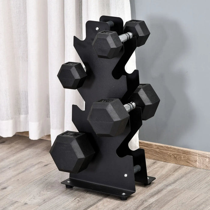 2x4kg Rubber Dumbbell | Weight Set - Little and Giant Explorers HOMCOM