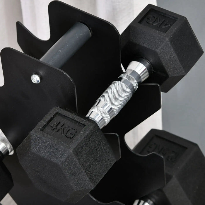 2x4kg Rubber Dumbbell | Weight Set - Little and Giant Explorers HOMCOM