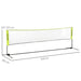 4m portable badminton net with adjustable height, black frame and neon yellow accents