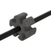 Black support bar and gray foam connector for portable badminton net set