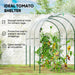 4m Tomato Greenhouse | Open Tunnel Grow House with Steel Frame and Half Plastic Cover OUTSUNNY - Little and Giant Explorers Outsunny