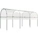 4m Tomato Greenhouse | Open Tunnel Grow House with Steel Frame and Half Plastic Cover OUTSUNNY - Little and Giant Explorers Outsunny