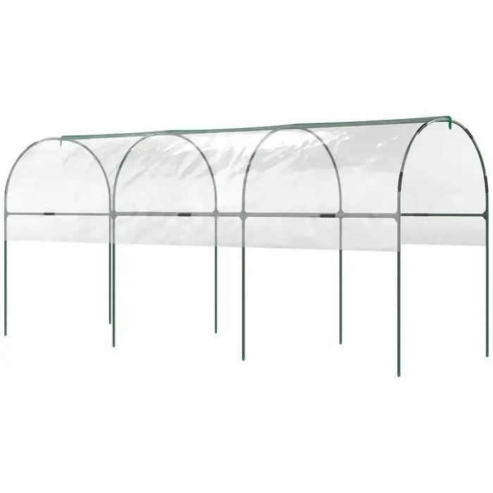 4m Tomato Greenhouse | Open Tunnel Grow House with Steel Frame and Half Plastic Cover OUTSUNNY - Little and Giant Explorers Outsunny