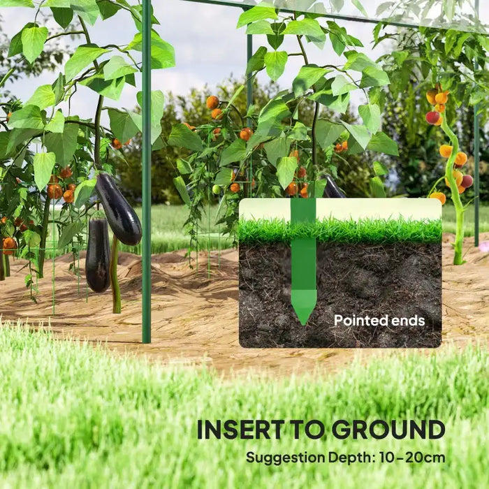 4m Tomato Greenhouse | Open Tunnel Grow House with Steel Frame and Half Plastic Cover OUTSUNNY - Little and Giant Explorers Outsunny