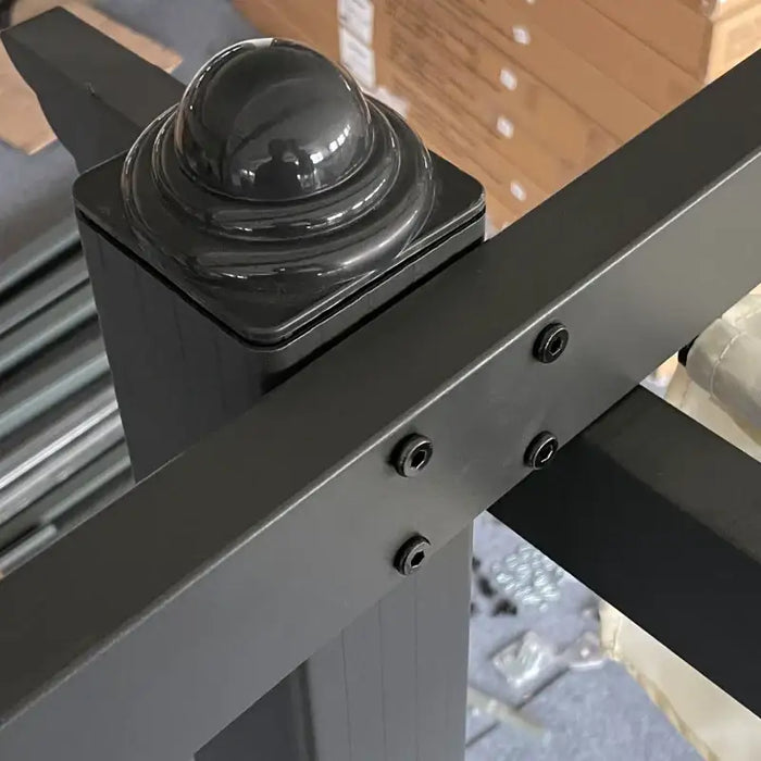 4x3m Aluminium Pergola – Cream White and Dark Grey | Retractable Canopy Garden Shelter OUTSUNNY - Little and Giant Explorers Outsunny