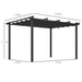 Aluminium Pergola with Retractable Roof in Dark Grey (3 x 4m) - Little and Giant Explorers Outsunny