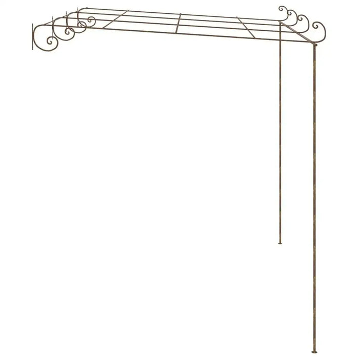 Wrought iron 4x3m lean-to garden pergola frame with decorative scrollwork for climbing plants