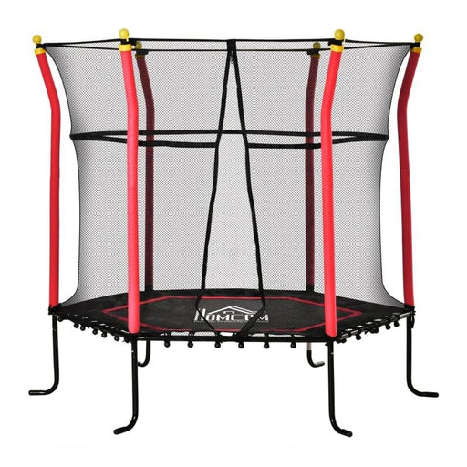 5.2FT / 63 Inch Kids Trampoline With Enclosure Net Ø160cm - Little and Giant Explorers HOMCOM