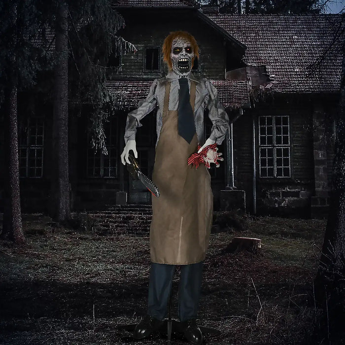 5.5ft Animated Halloween Chainsaw Killer Decoration | Red LED Eyes and Creepy Chainsaw Sounds HOMCOM - Little and Giant Explorers HOMCOM