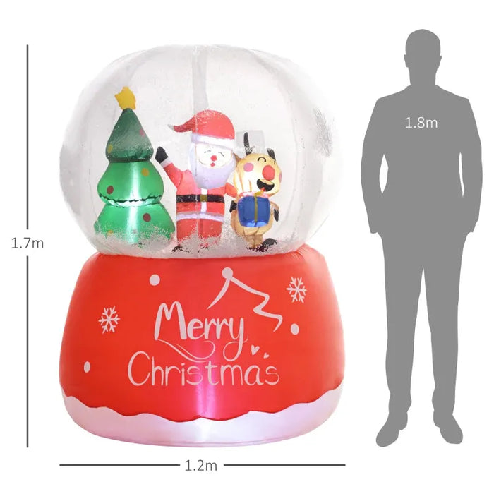 5.5FT Christmas Inflatable Crystal Ball with Santa - Little and Giant Explorers Outsunny