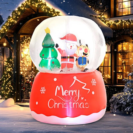 5.5FT Christmas Inflatable Crystal Ball with Santa - Little and Giant Explorers Outsunny