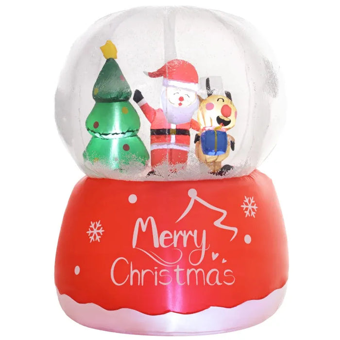 5.5FT Christmas Inflatable Crystal Ball with Santa - Little and Giant Explorers Outsunny