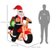 5.5FT Christmas Inflatable Santa Claus Riding a Motorcycle - Little and Giant Explorers HOMCOM