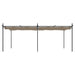 5.9m retractable pergola with taupe canopy and powder-coated steel and aluminium frame